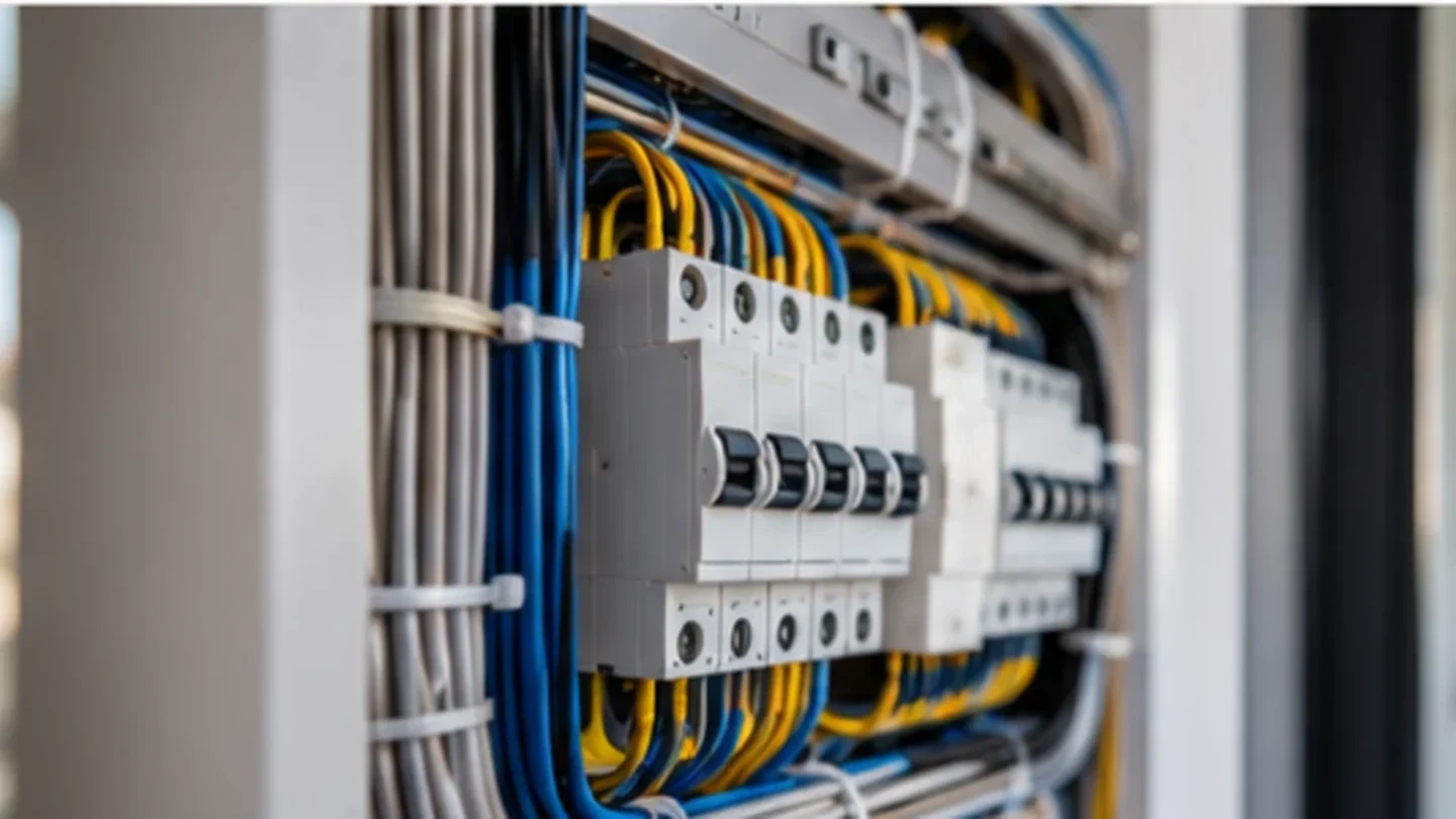 Elektrische Verteilung mit sauber geführter Installation
